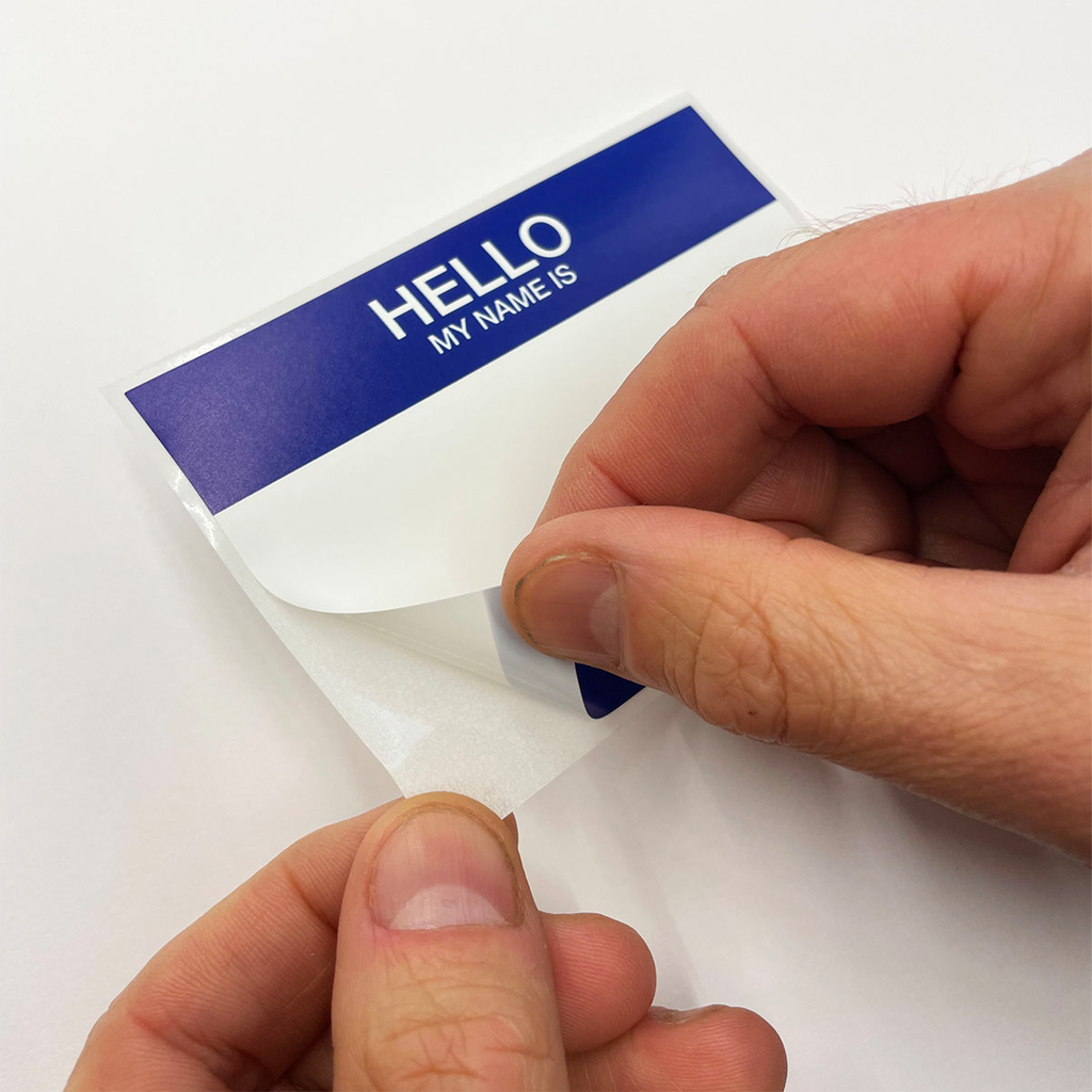 Eggshell Hello My Name Is Stickers